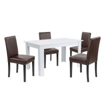 Leon 4+1 étkező garnitúra fehér-barna