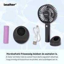 Galar kézi hordozható usb ventilátor tartóval 4 W 1200 mAh
