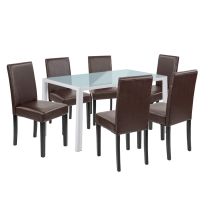 Mira 6+1 étkező garnitúra fehér-barna