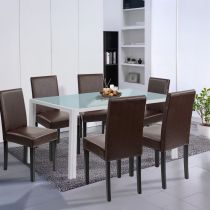 Mira 6+1 étkező garnitúra fehér-barna