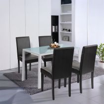 Mira 4+1 étkező garnitúra fehér-fekete