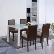 Mira 4+1 étkező garnitúra fehér-barna