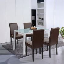 Mira 4+1 étkező garnitúra fehér-barna