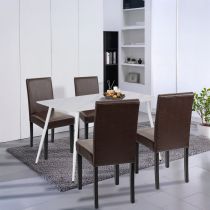 Megan 4+1 étkező garnitúra fehér-barna