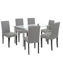 Cadiz 6+1 étkező garnitúra fehér-szürke