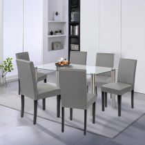 Cadiz 6+1 étkező garnitúra fehér-szürke