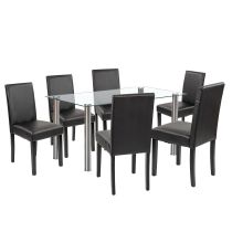 Cadiz 6+1 étkező garnitúra fehér-fekete