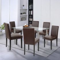 Cadiz 6+1 étkező garnitúra fehér-barna