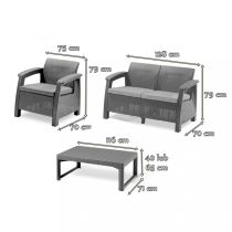 Corfu Lyon II Duo 4+1 kerti bútor garnitúra szett