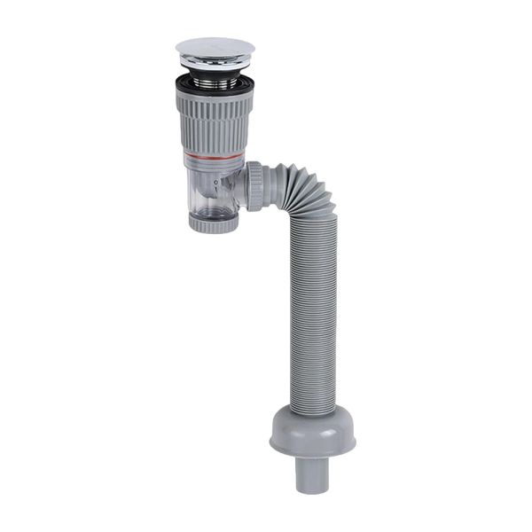 Klikk-Klakk leeresztő normál mosdóhoz bűzzáróval flexibilis csővel