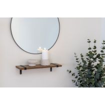 Luxor fali polc, kőris furnér, fém, natúr, fekete 50x15x10 cm