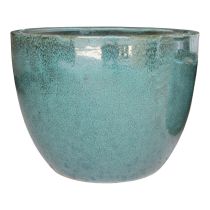 Burnley edények, mázas kerámia, zöld 3 db