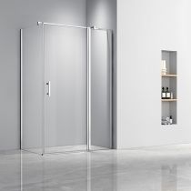Simple 80x100 cm nyílóajtós aszimmetrikus zuhanykabin zuhanytálca nélkül