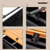 Összecsukható standard kerti strandkocsi asztallal zöld