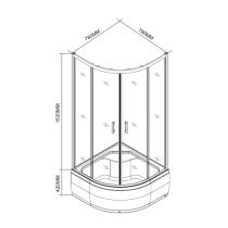 Spirit Deep 80x80 cm íves zuhanykabin zuhanytálcával