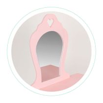 Fa gyerek fésülködőasztal tükörrel rózsaszín