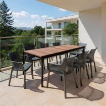 Romen Large 8+1 kerti bútor garnitúra szett dió-grafit