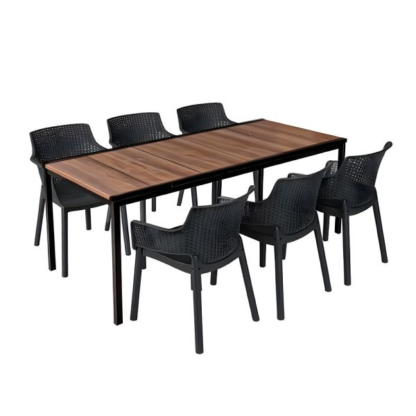 Romen Large 6+1 kerti bútor garnitúra szett dió-grafit