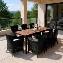 Nadia Large 8+1 kerti bútor garnitúra szett dió-grafit