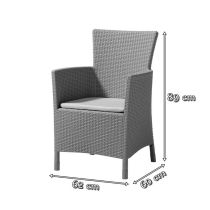 Nadia Large 8+1 kerti bútor garnitúra szett dió-grafit