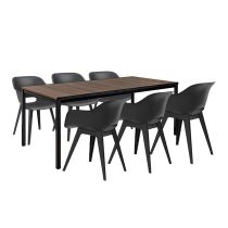 Flora Large 6+1 kerti bútor garnitúra szett dió-grafit