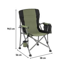 Leziter Comfort Plus karfás horgász szék pohártartóval zöld