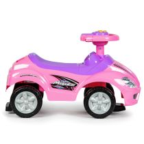 Ride-on autó tolóautó 3 az 1-ben deluxe fogantyúval és zenélő panellel rózsaszín