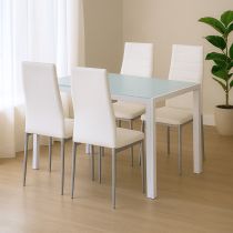 Midland 4+1 étkező garnitúra fehér-szürke