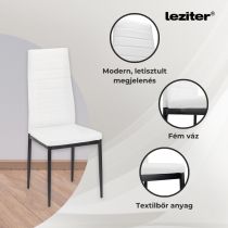Mabel 4+1 étkező garnitúra fehér-fekete