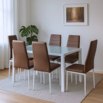 Liana 6+1 étkező garnitúra barna