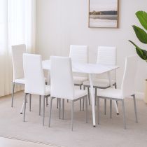 Renton 6+1 étkező garnitúra fehér-szürke