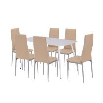 Renton 6+1 étkező garnitúra bézs-szürke