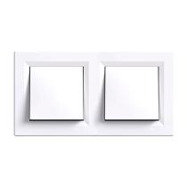 Nova kettős váltókapcsoló 106 fehér dupla kerettel