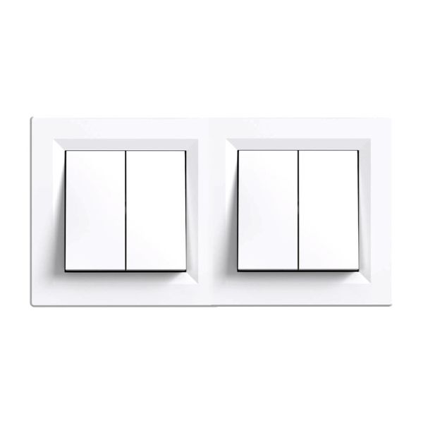 Nova kettős csillárkapcsoló 105 fehér kerettel
