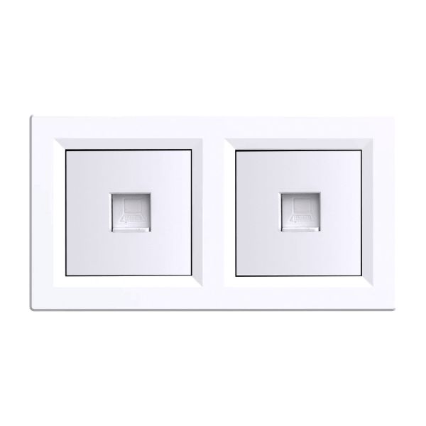 Nova kettős UTP aljzat RJA-45 fehér kerettel