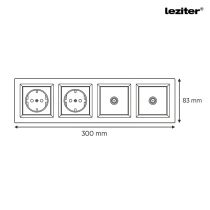 Nova IV kettő dugalj kettő TV csatlakozóval fehér kerettel