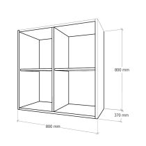 Boxie nyitott fali szekrény 80x80x37 cm sonoma tölgy