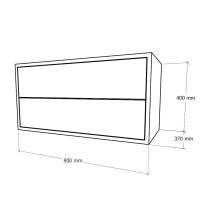Boxie 2 fiókos fali szekrény 40x80x37 cm antracit