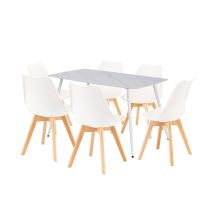 Ravena 6+1 étkező garnitúra fehér-fehér