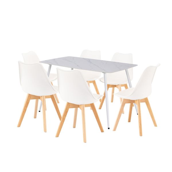 Ravena 6+1 étkező garnitúra fehér-fehér