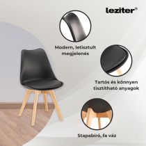Nuvia 4+1 étkező garnitúra fehér-fekete