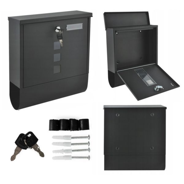 Két oldalról nyitható acél postaláda