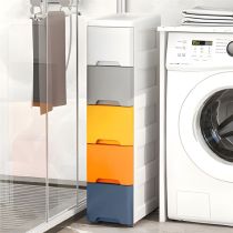 Guruló fiókos játéktároló szekrény 5 részes, élénk 18x32x83 cm