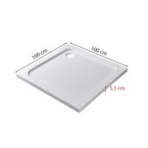 Modena Slim szögletes alacsony akril zuhanytálca 100x100 cm