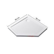 Modena Slim ötszögletű alacsony akril zuhanytálca 90x90 cm