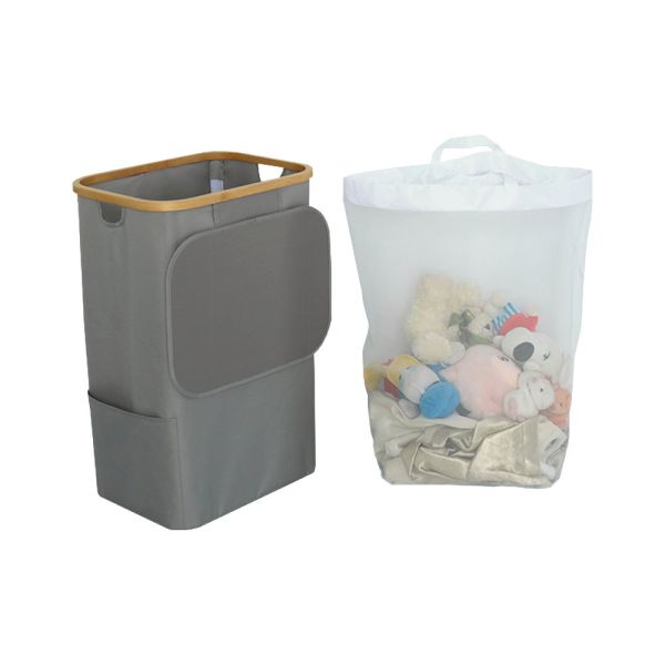 Szennyeskosár 100L szürke 44x33x67 cm