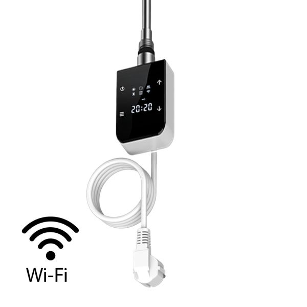 Wifi-s fűtőpatron törölközőszárító radiátorhoz digitális hőfokszabályozóval 800W fehér
