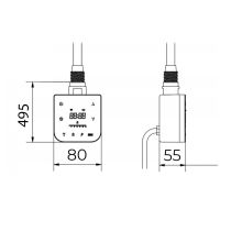 Wifi-s fűtőpatron törölközőszárító radiátorhoz digitális hőfokszabályozóval 400W fekete