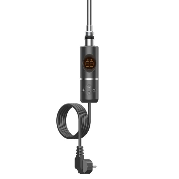 Elektromos fűtőpatron törölközőszárító radiátorhoz digitális hőfokszabályozóval 600W fekete