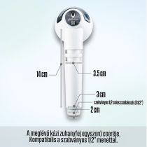 POSEION BT100® Prémium koreai revitalizáló zuhanyfej vízszűrővel, mágneses-ionizáló technológiával, szürke